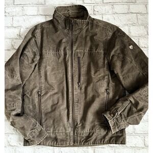 Kuhl Burr Jacket Men's Size M Brown Canvas Vintage Patina Dye Full Zip